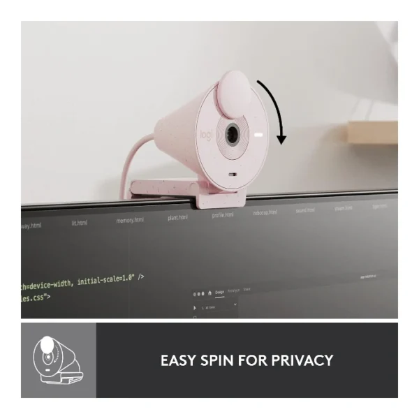 Logitech Brio 300 Webcam Full HD, 2MP, conexión USB-C- Rosa - Imagen 2