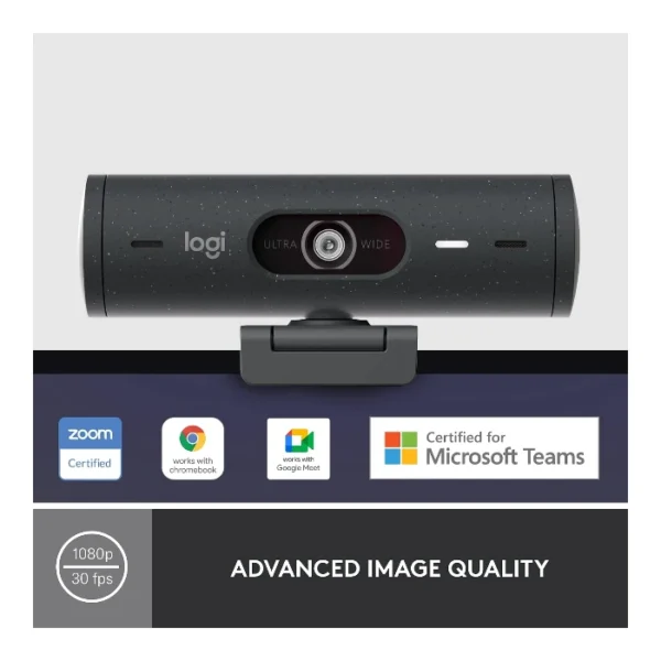 Logitech Brio 500 — Webcam, 4MP, Full HD, conexión USB-C - Negro - Imagen 5