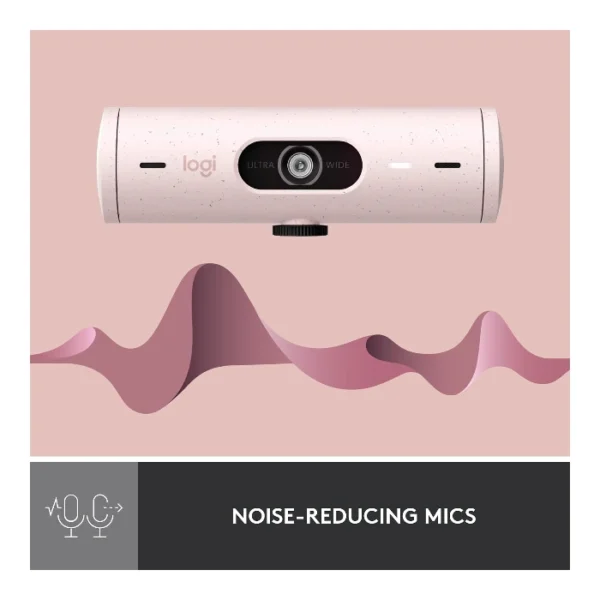 Logitech Brio 500 — Webcam, 4MP, Full HD, conexión USB-C - Rosa - Imagen 4