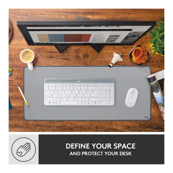 Logitech Desk Mat Studio Series — Mouse pad 30 x 70 cm - Gris - Imagen 3