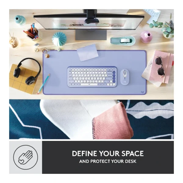 Logitech Desk Mat Studio Series — Mouse pad 30 x 70 cm - Lila - Imagen 2