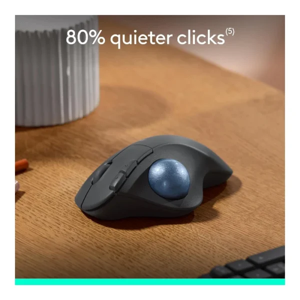 Logitech Ergo M575S — Mouse trackball inalámbrico, Bluetooth, ergonómico - Grafito + Bola azul - Imagen 7