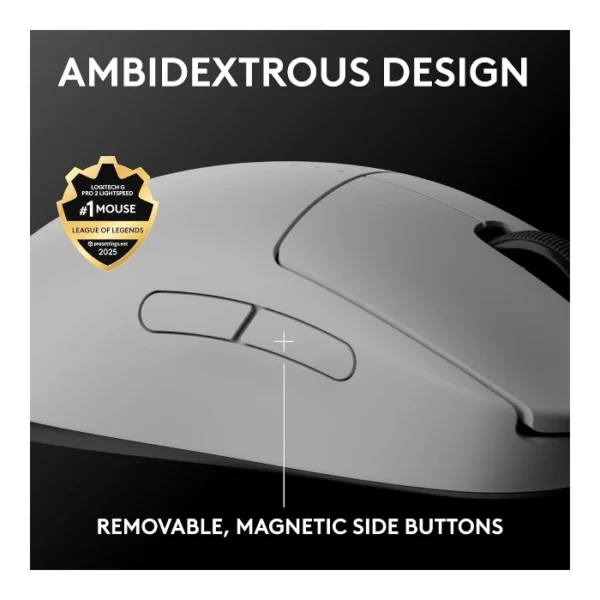 Logitech G PRO 2 LIGHTSPEED — Mouse inalámbrico, 32K DPI, HERO 2 - Blanco - Imagen 3