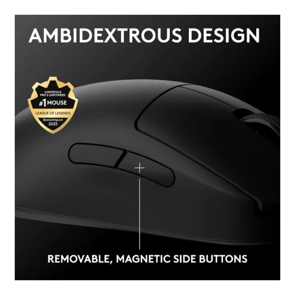Logitech G PRO 2 LIGHTSPEED — Mouse inalámbrico, 32K DPI, HERO 2 - Negro - Imagen 2