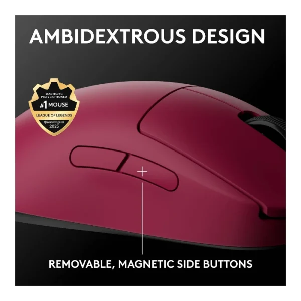 Logitech G PRO 2 LIGHTSPEED — Mouse inalámbrico, 32K DPI, HERO 2 - Magenta - Imagen 3