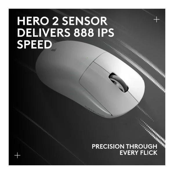 Logitech G PRO X SUPERLIGHT 2 White — Mouse LIGHTSPEED, HERO 2 Sensor, 32K DPI - Imagen 5