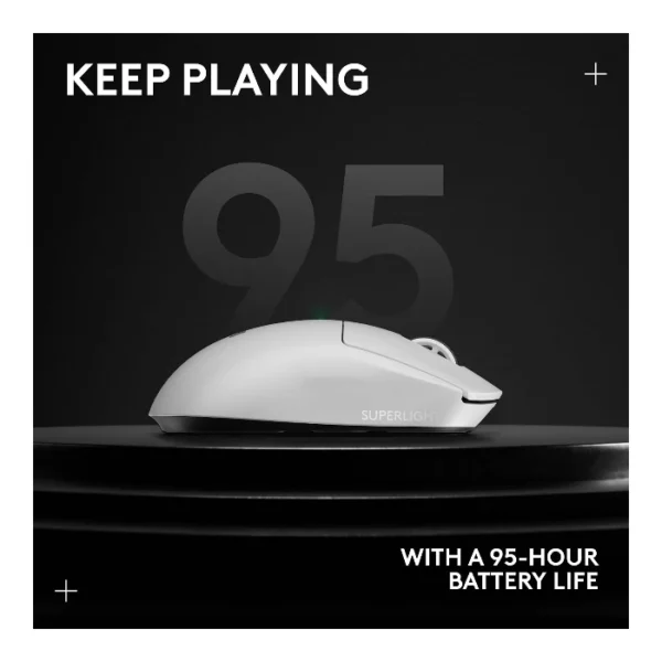 Logitech G PRO X SUPERLIGHT 2 White — Mouse LIGHTSPEED, HERO 2 Sensor, 32K DPI - Imagen 3