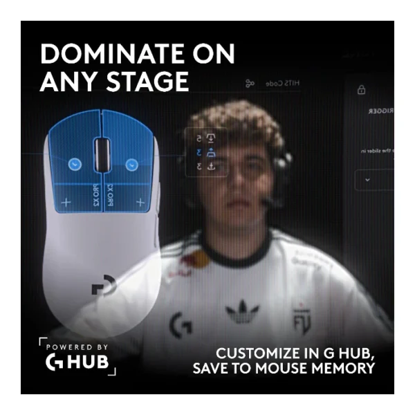Logitech G PRO X2 SUPERSTRIKE Mouse inalámbrico, HERO 2, customizable click haptics - Blanco - Imagen 10