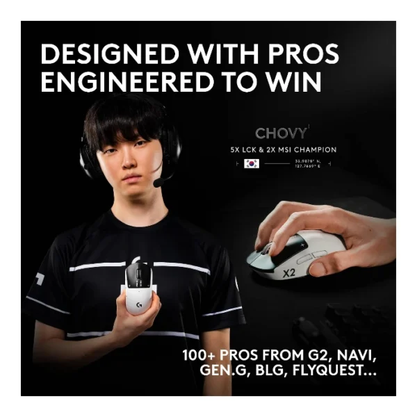 Logitech G PRO X2 SUPERSTRIKE Mouse inalámbrico, HERO 2, customizable click haptics - Blanco - Imagen 8