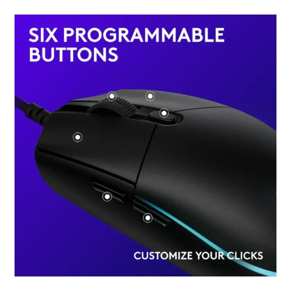 Logitech G203 RGB — Mouse Gaming con cable, LIGHTSYNC - Negro - Imagen 3