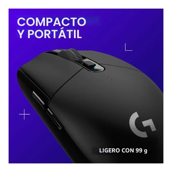 Logitech G305 — Mouse inalámbrico, LIGHTSPEED, HERO 12, 6 botones - Negro - Imagen 8