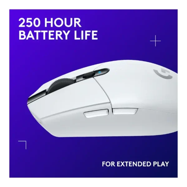 Logitech G305 — Mouse inalámbrico, LIGHTSPEED, HERO 12, 6 botones - Blanco - Imagen 3