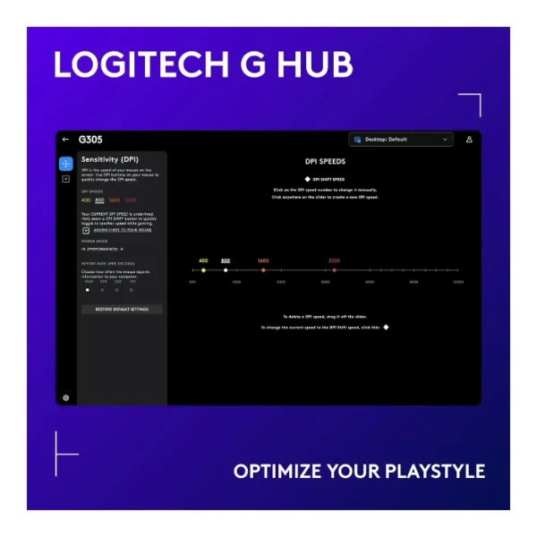 Logitech G305 — Mouse inalámbrico, LIGHTSPEED, HERO 12, 6 botones - Negro - Imagen 4