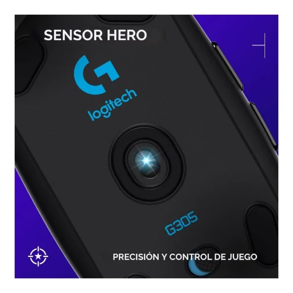 Logitech G305 — Mouse inalámbrico, LIGHTSPEED, HERO 12, 6 botones - Negro - Imagen 3