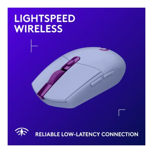 Logitech G305 — Mouse inalámbrico, LIGHTSPEED, HERO 12, 6 botones - Lila - Imagen 2