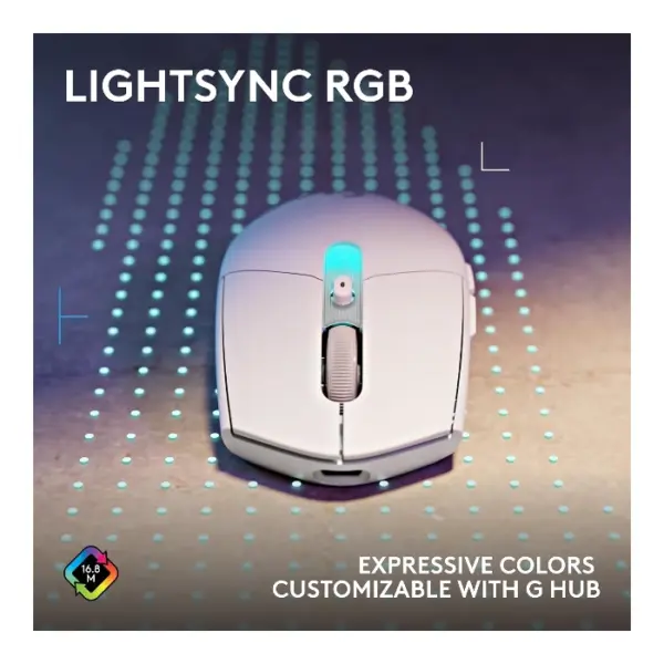 Logitech G305 X SUPERLIGHT Mouse inalámbrico 2.4 GHz/Bluetooth/USB-C, 59g, 44K DPI - Blanco - Imagen 6