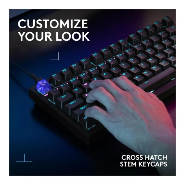 Logitech G316 X 98% — Teclado mecánico, alámbrico, hot-swappable, GL Tactile, inglés, negro - Imagen 7