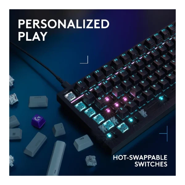 Logitech G316 X 98% — Teclado mecánico, alámbrico, hot-swappable, GL Tactile, inglés, negro - Imagen 5