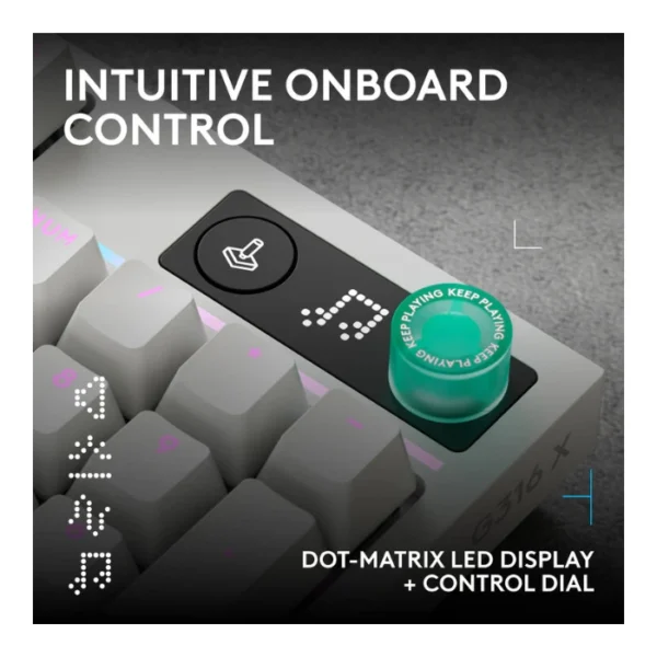 Logitech G316 X 98% White — Teclado mecánico, alámbrico, hot-swappable, GL Tactile, inglés, blanco - Imagen 4