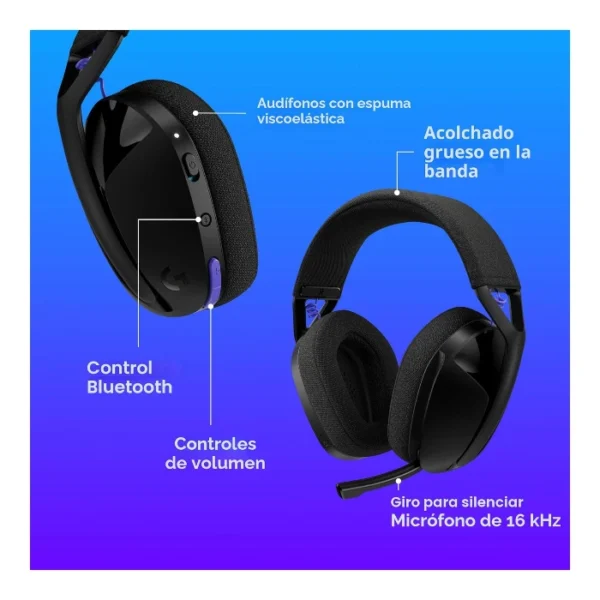 Logitech G321 LIGHTSPEED — Auricular inalámbrico, Bluetooth - Negro - Imagen 8