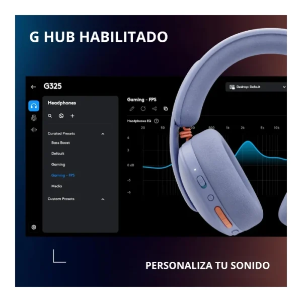 Logitech G325 LIGHTSPEED — Auriculares Wireless, ligeros - Lila - Imagen 10