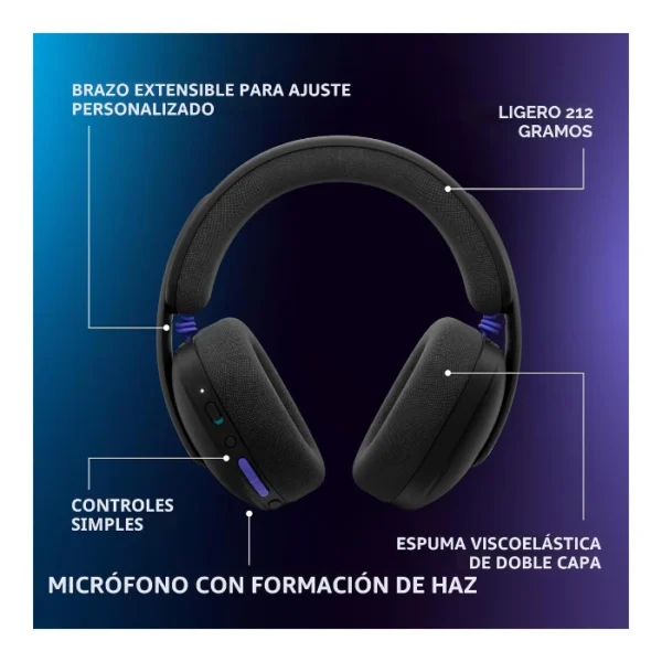 Logitech G325 LIGHTSPEED — Auriculares Wireless, ligeros - Negro - Imagen 9