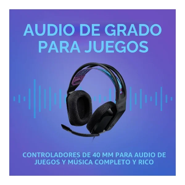 Logitech G335 — Audífono con cable, 3.5mm, multiplataforma - Negro - Imagen 6