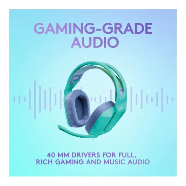 Logitech G335 — Audífono con cable, 3.5mm, multiplataforma - Menta - Imagen 4