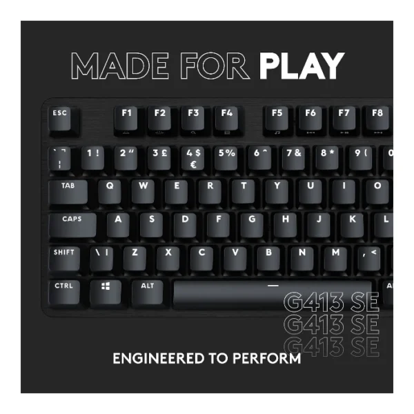 Logitech G413 SE  Teclado mecánico, alámbrico, táctil, inglés - Negro - Imagen 8