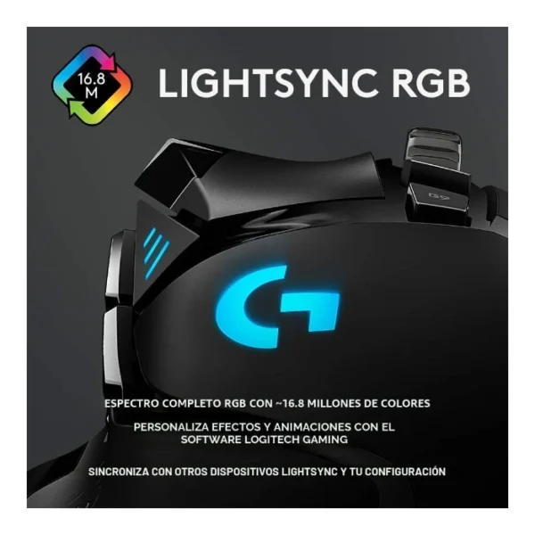 Logitech G502 HERO — Mouse cableado, HERO 25K, RGB, peso ajustable - Imagen 2