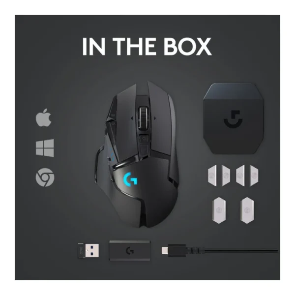 Logitech G502 LIGHTSPEED — Mouse inalámbrico, sensor HERO 25K, compatible con POWERPLAY - Negro - Imagen 7