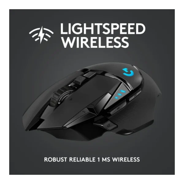 Logitech G502 LIGHTSPEED — Mouse inalámbrico, sensor HERO 25K, compatible con POWERPLAY - Negro - Imagen 2