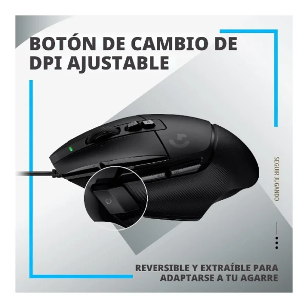 Logitech G502 X — Mouse alámbrico, Sensor HERO 25K, Interruptores LIGHTFORCE - Negro - Imagen 6