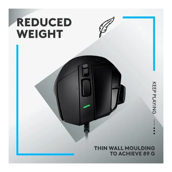 Logitech G502 X — Mouse alámbrico, Sensor HERO 25K, Interruptores LIGHTFORCE - Negro - Imagen 4