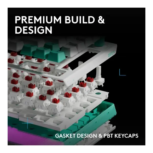 Logitech G512 X 75 Teclado mecánico, alámbrico, dual swap, GL Tactile, inglés - Blanco - Imagen 11