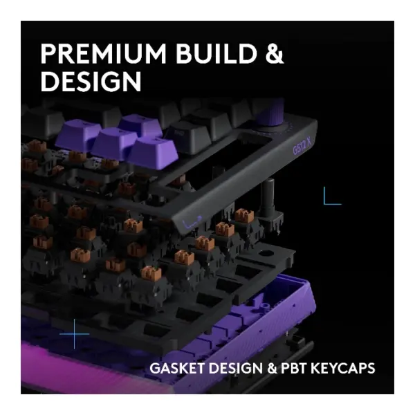 Logitech G512 X 75 Teclado mecánico, alámbrico, dual swap, GL Tactile, inglés - Negro - Imagen 10