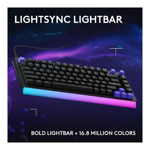 Logitech G512 X 75 Teclado mecánico, alámbrico, dual swap, GL Tactile, inglés - Negro - Imagen 7