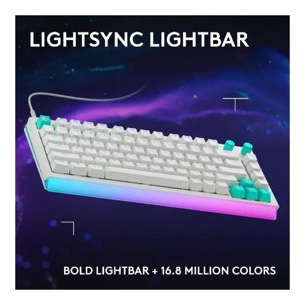 Logitech G512 X 75 Teclado mecánico, alámbrico, dual swap, GL Tactile, inglés - Blanco - Imagen 7