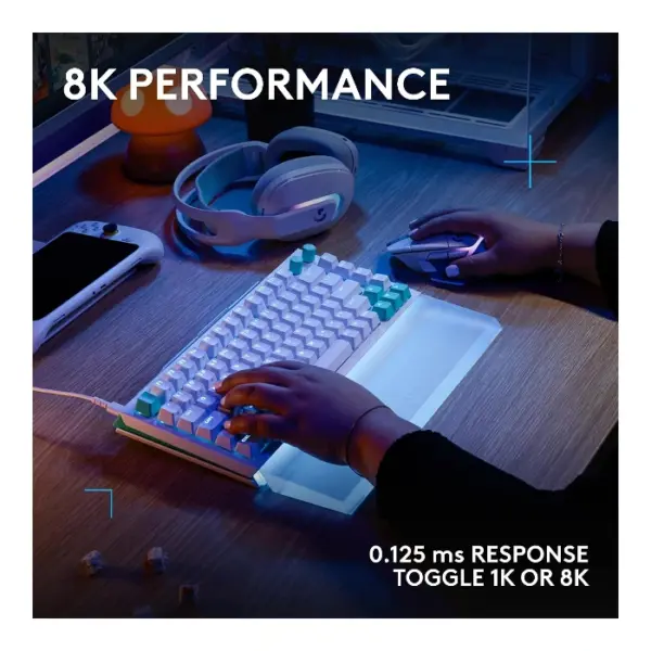 Logitech G512 X 75 Teclado mecánico, alámbrico, dual swap, GL Tactile, inglés - Blanco - Imagen 3
