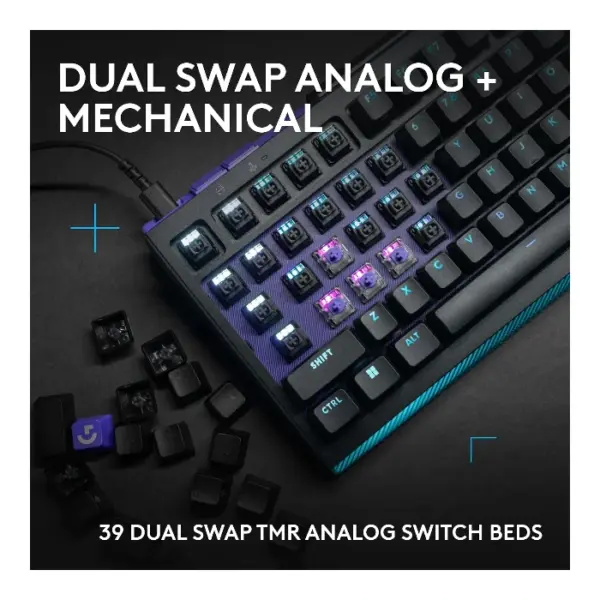 Logitech G512 X 75 Teclado mecánico, alámbrico, dual swap, GL Tactile, inglés - Negro - Imagen 5