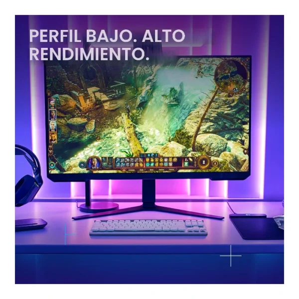 Logitech G515 LIGHTSPEED TKL — Teclado mecánico, inalámbrico, tri-mode, táctil, inglés - Blanco - Imagen 3