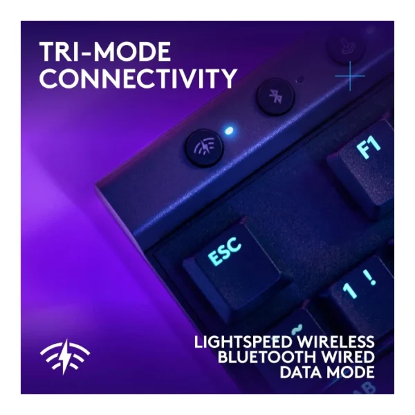 Logitech G515 LIGHTSPEED TKL — Teclado mecánico, inalámbrico, tri-mode, táctil, inglés - Negro - Imagen 6