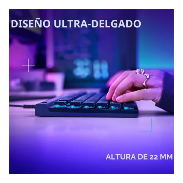 Logitech G515 TKL — Teclado mecánico, alámbrico, RGB, switch táctil, inglés - Negro - Imagen 4