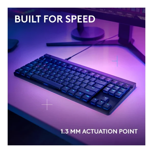 Logitech G515 TKL — Teclado mecánico, alámbrico, RGB, switch táctil, inglés - Negro - Imagen 2