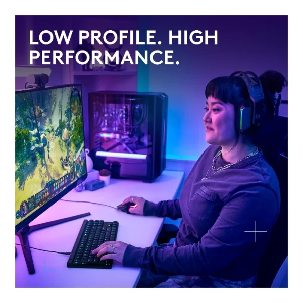 Logitech G515 TKL — Teclado mecánico, alámbrico, RGB, switch táctil, inglés - Negro - Imagen 3