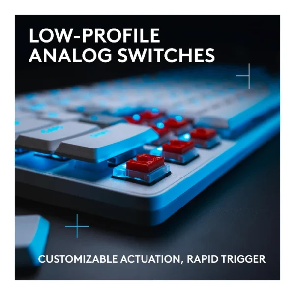 Logitech G515 TKL — Teclado mecánico, alámbrico, RGB, switch táctil, inglés - Blanco - Imagen 4