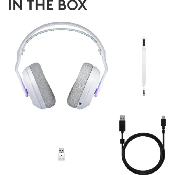 Logitech G522 LIGHTSPEED — Auricular inalámbrico, 2.4 GHz, Bluetooth, USB-C - Blanco - Imagen 9