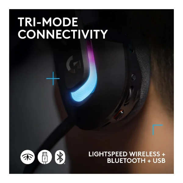 Logitech G522 LIGHTSPEED — Auricular inalámbrico, 2.4 GHz, Bluetooth, USB-C - Negro - Imagen 2