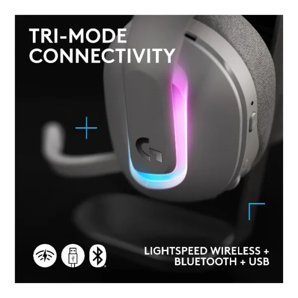 Logitech G522 LIGHTSPEED — Auricular inalámbrico, 2.4 GHz, Bluetooth, USB-C - Blanco - Imagen 2