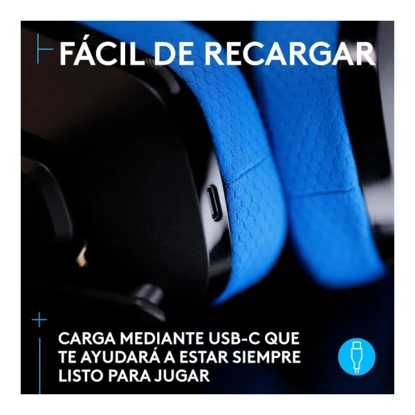 Logitech G535 LIGHTSPEED — Audífonos inalámbricos, para PC, PS4 y PS5, Azul - Imagen 5